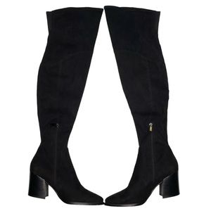 Marc Fisher | Cathi Black Microfiber Pointed Toe Over The Knee Boots Women's 6
